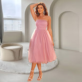 Vestido tubo sin mangas de malla de alta calidad, calzado elegante y ligero para socialités.